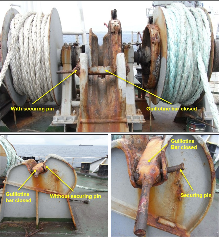 Figure 5: Royal Pescadores’ port windlass and chain cable stopper arrangement